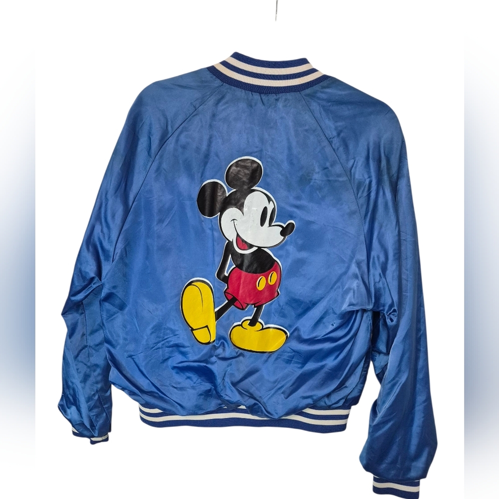 Vintage 80's Chalk line Mickey Mouse bomber jacket